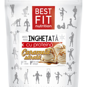 Amestec pentru înghețată cu proteină cu gust de caramelă sărată 500g